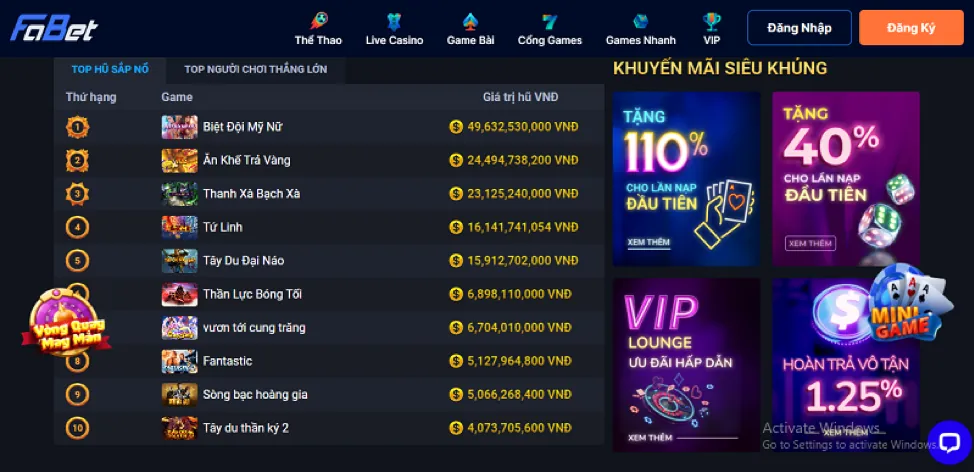 Bắn cá và nổ hũ okking99 info